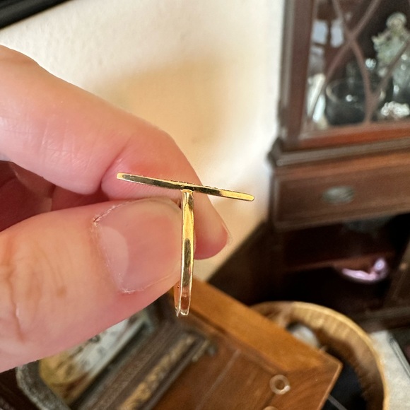 SOLD🥀 14k Solid Gold Diamond Skinny Navette Stacker Ring Size 5.25 ~ Vintage - Picture 4 of 11